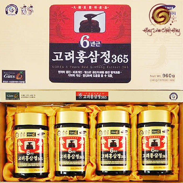 Cao hồng sâm 365 4 lọ x 240gr Hàn Quốc 6 năm tuổi