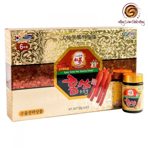 Cao hồng sâm Kanghwa hộp 4 lọ * 250g (hộp giấy hoa) chuẩn Hàn Quốc