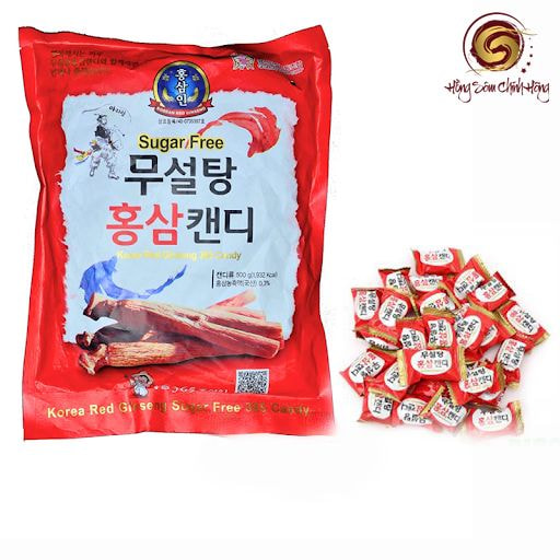 Kẹo hồng sâm không đường 365 Hàn Quốc 500gr (màu đỏ)