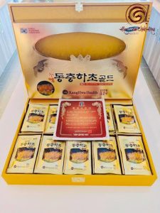 Nước đông trùng hạ thảo hộp gỗ vàng 60 gói *30ml KangHwa chuẩn Hàn Quốc