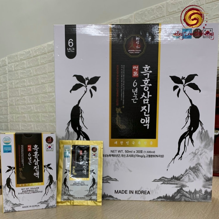 Liều dùng nước Hắc Sâm dạng gói Korea Black Red Ginseng cao cấp Hàn Quốc