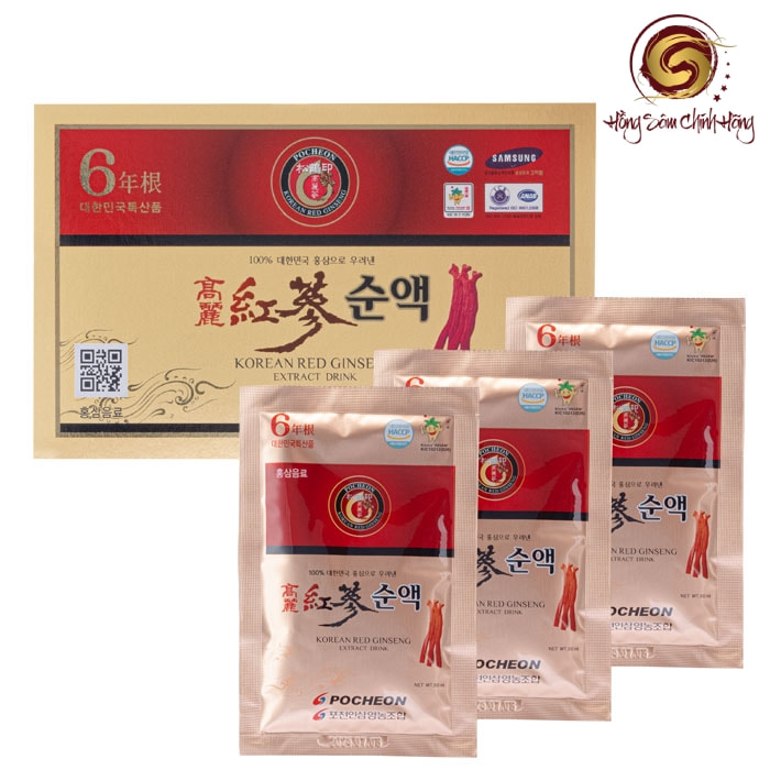 Tác dụng của nước hồng sâm Pocheon 80ml*30 gói 100%