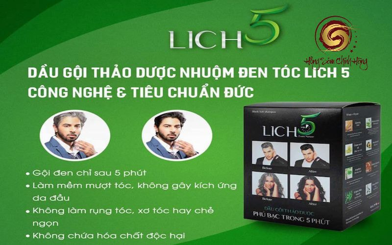 Dầu gội thảo dược nhuộm đen tóc Lich5