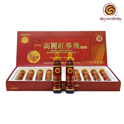 Nước hồng sâm linh chi nhung hươu KGS 20ml*10 ống (hộp nâu)