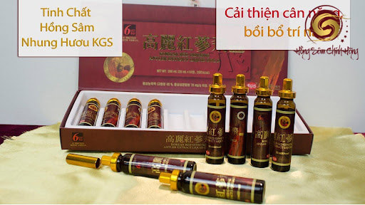 Nước hồng sâm linh chi nhung hươu KGS 20ml*10 ống (hộp nâu)