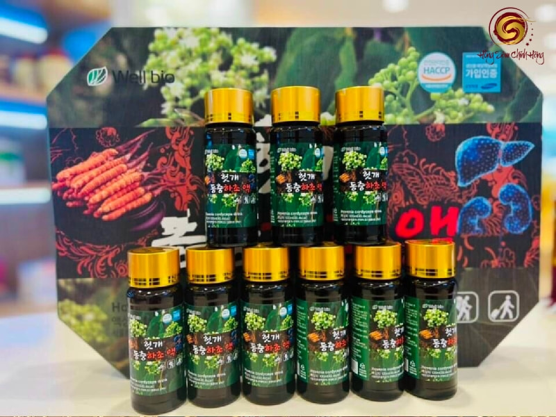Nước mát gan đông trùng hạ thảo hộp 10 lọ x 100ml giá bao nhiêu?