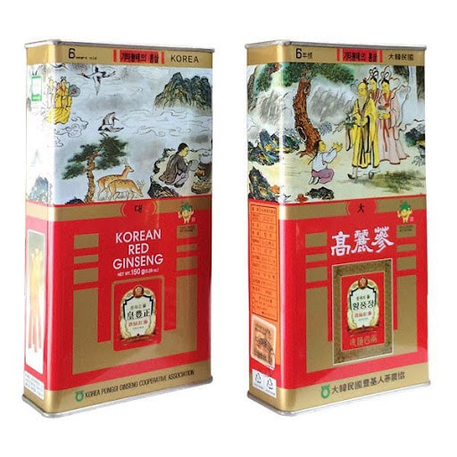 Sâm khô hộp thiếc 150g KGS lớn - Nhân sâm Hàn Quốc 6 năm tuổi